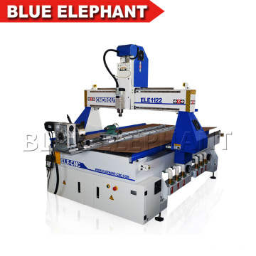 New Supply 3D CNC Router , 4 Axis Rotary Wood Carving CNC Router ELE1122 for Cylinder Wood Furniture